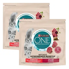 PURINA ONE Bifensis Grain Free Sterilcat Adult Beef 2x1,1 kg turtinga jautiena, bežadė sausa maistas sterilizuotiems katėms