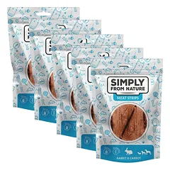 SIMPLY FROM NATURE Meat Strips Mėsos juostelės su triušiena ir morkomis šunims 5x80 g