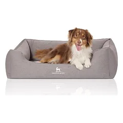 Knuffelwuff Orthopädisches Hundebett Leano aus Velours mit Handwebcharakter