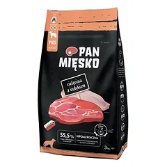 PAN MIĘSKO Veršienos ir kalakutienos šunų skanėstai, traškūs, M, 2x3 kg