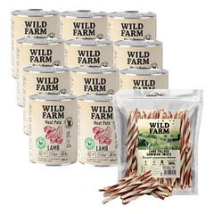 WILD FARM Pate Lamb 12x800g ėdalas šunims be glitimo + nemokamas skanėstas