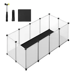 Skaidrus mažų gyvūnų aptvaras 125x63x42cm., juodos spalvos