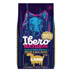 Ibero Natural Medium Maxi Junior Lamb – visavertis pašaras vidutinių ir didelių veislių šuniukams