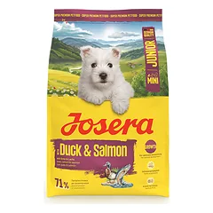 Josera MiniJunior Duck + Salmon sausas pašaras mažų veislių jauniems šunims su antiena ir lašiša, 3 kg