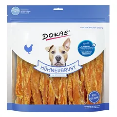 Dokas vištienos krūtinėlės juostelės 900 g - 4 vnt. - ekonominė pakuotė, skanėstai šunims