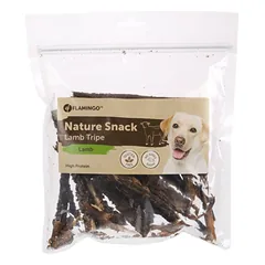Flamingo Nature Snack Sheep Tripe - natūralūs skanėstai šunims, avies skrandžio kramtukai