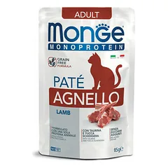 Monge Monoprotein Adult paštetas su ėriena, drėgnas maistas katėms 85 g
