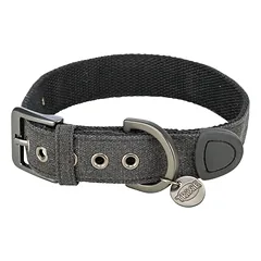 TRIXIE CityStyle medvilninė antkaklis šunims XS-S: 25-32 cm/25 mm, juoda, plati