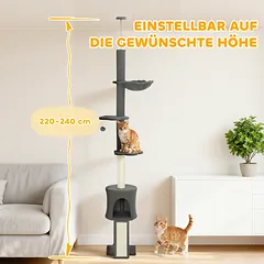 Kačių draskyklė tamsiai pilka/kreminė 220-240cm — 4 nuotrauka