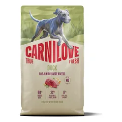 Carnilove True Fresh Duck Junior Large Breed sausas maistas didelių veislių šuniukams, 4 kg