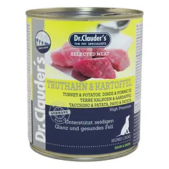 DR. CLAUDER'S Turkey&potatoes  konservai šunims su kalakutiena ir bulvėmis, 800 g