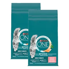 Purina One Adult lašišos ir kviečių ėdalas katėms 2x9,75 kg