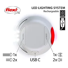 FLEXI LED žibintuvėlis Akku su USB, pilkas — 3 nuotrauka