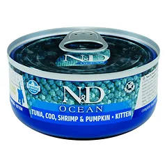 FARMINA N&D Ocean Cat Kitten Tuna, cod, shrimp, pumpkin 70 g