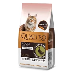 QUATTRO visavertis sausas pašaras suaugusioms patalpose laikomoms katėms su antiena (nuo 1 metų amžiaus, begrūdis)