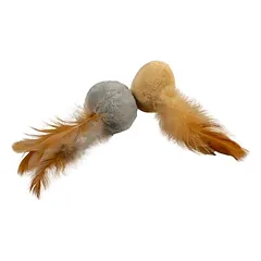 Duvo+ Katzenspielzeug Cushy Ball mit Federn braun/grau