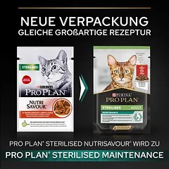 PURINA PRO PLAN Sterilised Adult Maintenance drėgnas maistas katėms 6 x 85 g — 2 nuotrauka