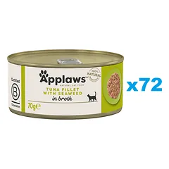 APPLAWS Cat Adult Tuna with Seaweed in Broth tunas su jūros dumbliais sultinyje 72x70 g