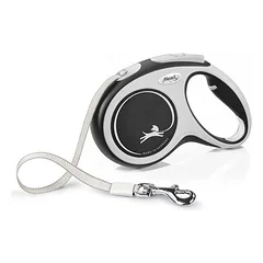 FLEXI New comfort M tape automatinis pavadėlis šunims iki 25kg, juosta 5m, juodas