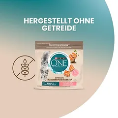 PURINA ONE Grain Free Adult su lašiša, sausas maistas katėms — 2 nuotrauka