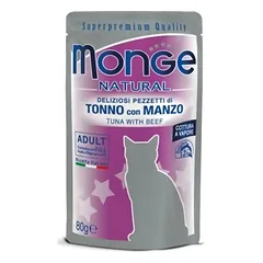 Monge Natural kons. pašaras suaugusioms katėms, tunas ir jautiena 80g