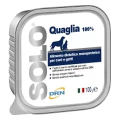 Vieno baltymo dieta Solo Quaglia (Putpelė) konservai šunims ir katėms