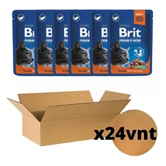 Brit Premium konservai katėms Salmon for Sterilised, dėžė x 24vnt — 2 nuotrauka