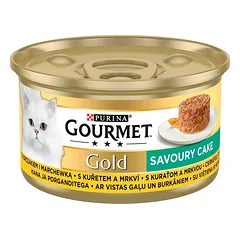 Purina Gourmet Gold Pikantiškas pyragas su vištiena ir morkomis 85g nuotrauka