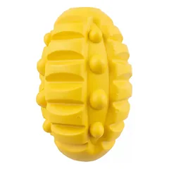 Šunų žaislas, guminis, su ertme skanukams, geltonas, 10 cm