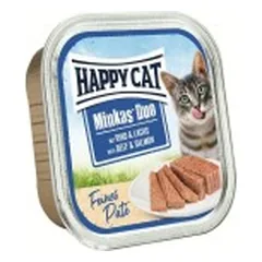 Happy Cat Duo konservai katėms su jautiena ir lašiša, 100 g — 1 nuotrauka