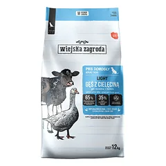 Wiejska Zagroda sausas šunų ėdalas „Light“ – žąsiena su veršiena (suaugusiems šunims) 12 kg