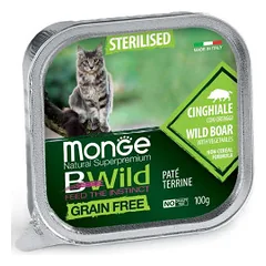 Monge BWild Sterilised paštetas su šerniena ir daržovėmis sterilizuotoms katėms