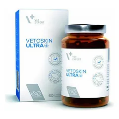 VetExpert Vetoskin Ultra kapsulės šunims ir katėms odos palaikymui, N60