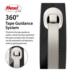 Flexi New Comfort Tape juostinis, juodas pavadėlis šunims, L, 8 m — 3 nuotrauka