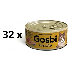 Gosbi konservai suaugusioms katėms su tunu ir lašiša (su žele) Fresko Cat Adult Tuna&Salmon in Jelly, 32x70 g
