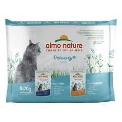 Almo Nature Holistic Urinary Help drėgnas maistas katėms su žuvimi ir vištiena šlapimo takų sveikatai, 6x70g