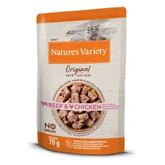 Nature's Variety Adult Cat Beef and Chicken begrūdis, drėgnas maistas katėms, 70 g