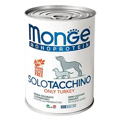 Monge Monoprotein Solo Turkey begrūdis paštetas šunims