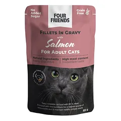 Four Friends Adult Salmon konservai katėms su lašiša padaže, 85 g