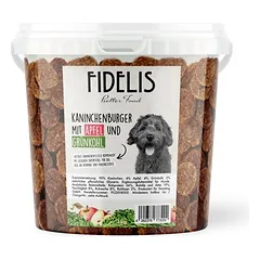 FIDELIS triušienos mėsainiai su obuoliais ir lapiniais kopūstais, skanėstai šunims (1 kg kibiras)