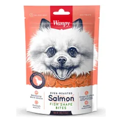 Wanpy Fish Shape Bites lašišos skanėstai šunims, 100 g parduotuvėje animu.lt