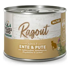 WILDES LAND Ragout konservai katėms su kalakutiena, antiena ir batatais 180 g
