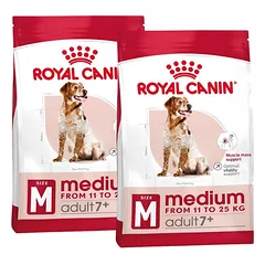 ROYAL CANIN Medium Adult 7+ sausas ėdalas suaugusiems 7-10 metų amžiaus vidutinių veislių šunims 30 kg (2 x 15 kg)