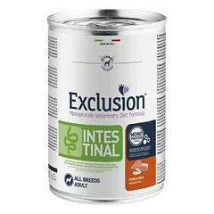 Exclusion Intestinal konservai šunims su kiauliena ir ryžiais 400 g