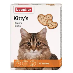 Beaphar Kitty’s + Taurine + Biotin vitaminizuotos tabletės katėms, 75 vnt.