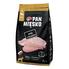 PAN MIĘSKO Kalakutiena su fazanu maistas šunims traškučiai S 9 kg