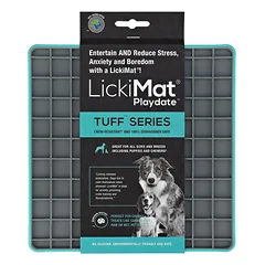 LickiMat Tuff Playdate - laižymo kilimėlis šunims, languotas raštas, Pomarańczowy / Twarda — 3 nuotrauka