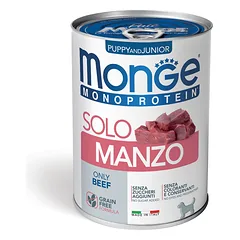 Monge Monoproteico Solo - Wet Dog Pate 100% Beef PUPPY 400g (pak24)