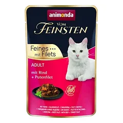 ANIMONDA Cat Vom Feinsten suaugusiems katėms: jautiena + kalakutienos filė, maišelis 85 g