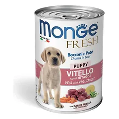 Monge Fresh - Wet PUPPY Cans Pate & chunkies Veal&vegetables 400 g